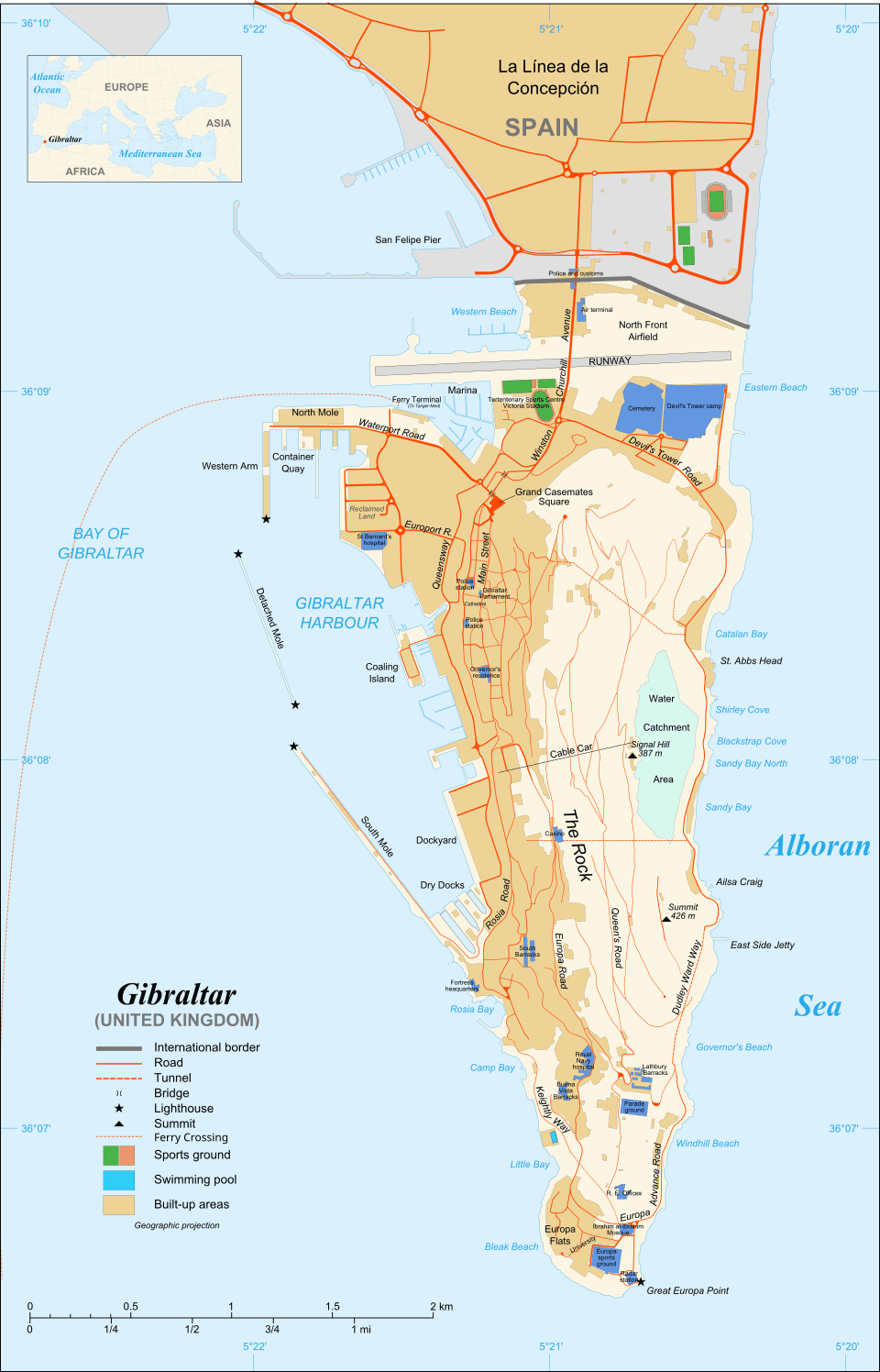 GIBRALTAR - geography illustration